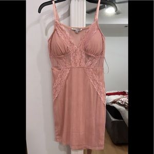 Pink lace detailed dress
